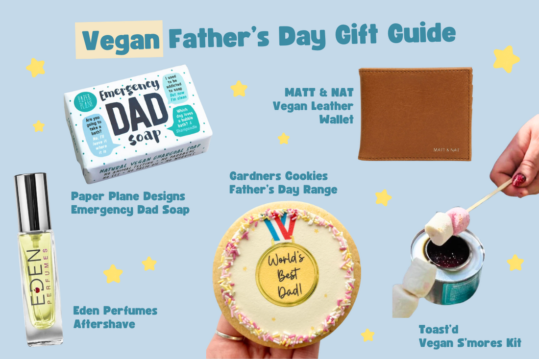 A selection of vegan father's day gifts for 2025.